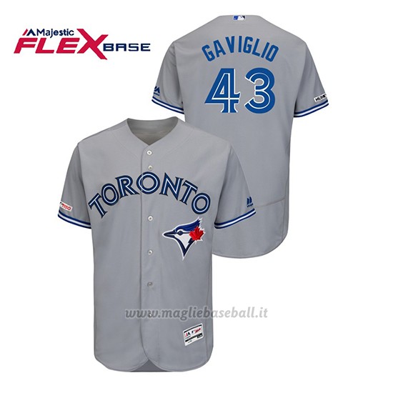 Maglia Baseball Uomo Toronto Blue Jays Sam Gaviglio 150th Aniversario Patch Autentico Flex Base Grigio